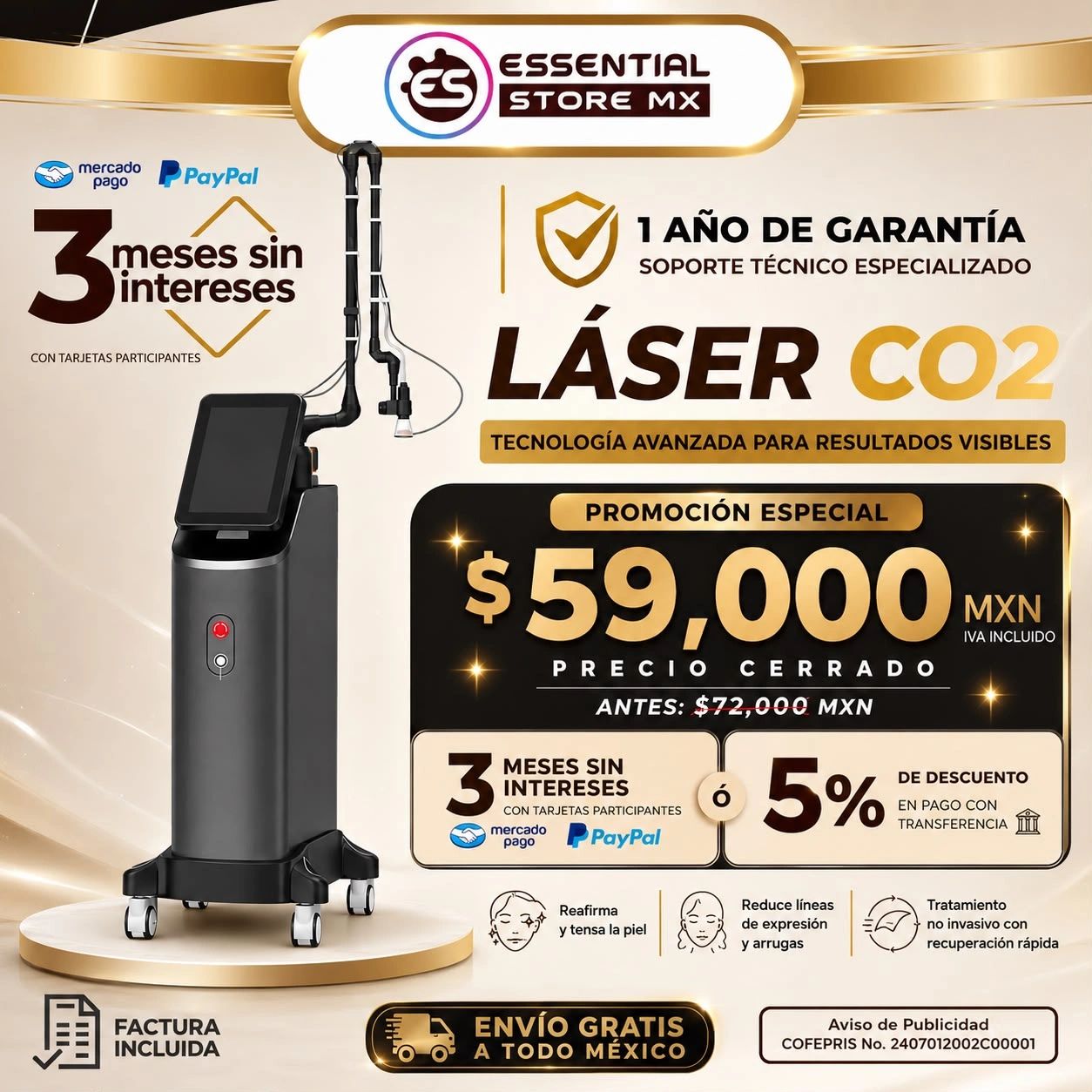 Láser CO2: promoción especial, solo 15 piezas disponibles
