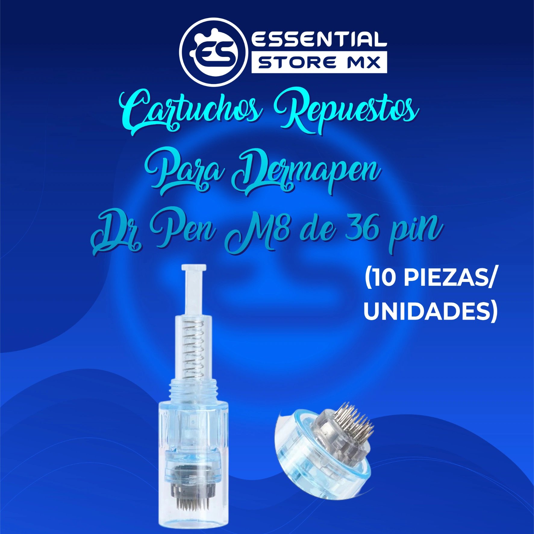 10 Piezas Cartuchos Repuestos para Dermapen Dr Pen M8 de 36 Pin