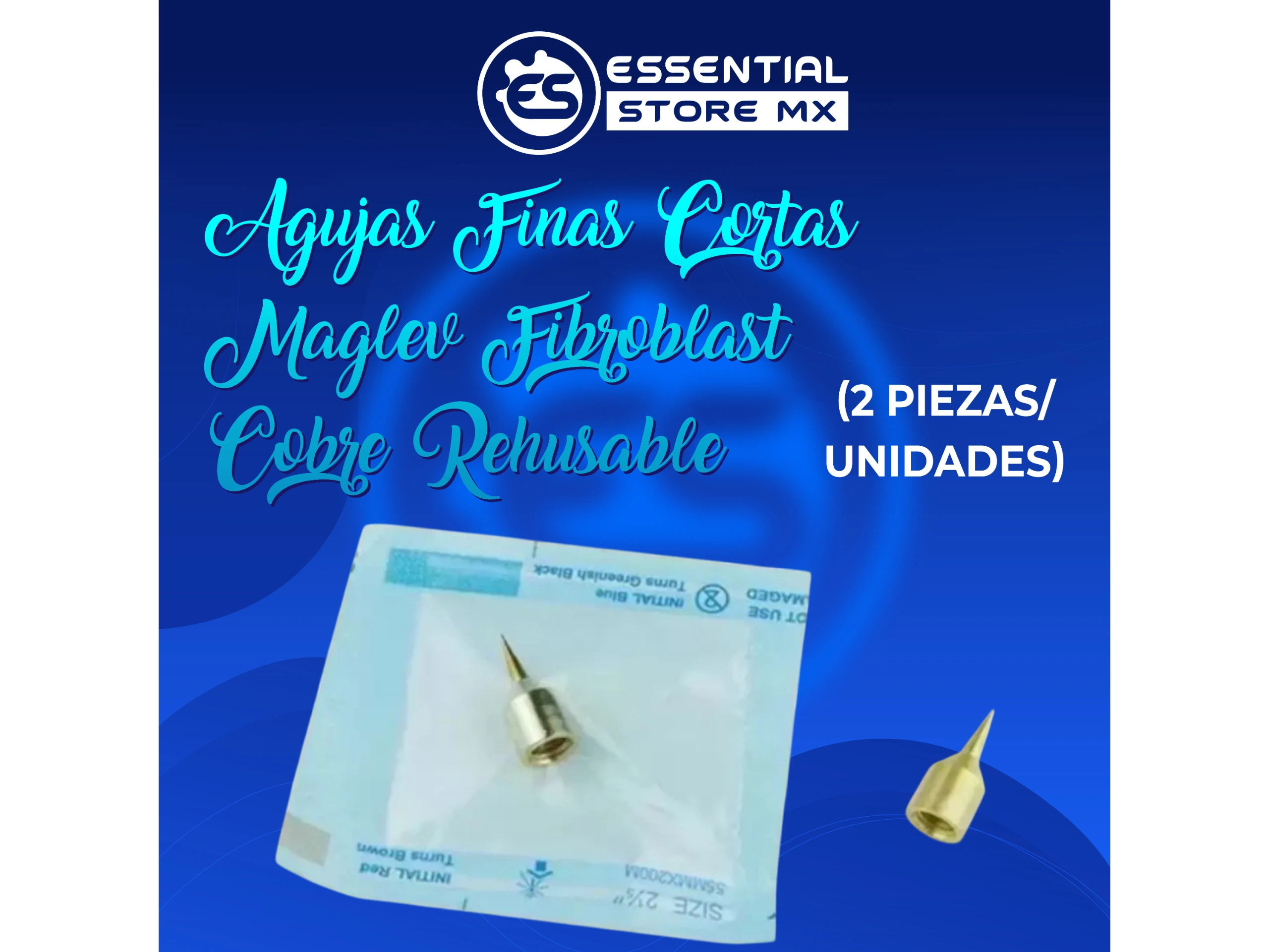 Agujas Finas Cortas Maglev Fibroblast Cobre Reusable 2 Pzas