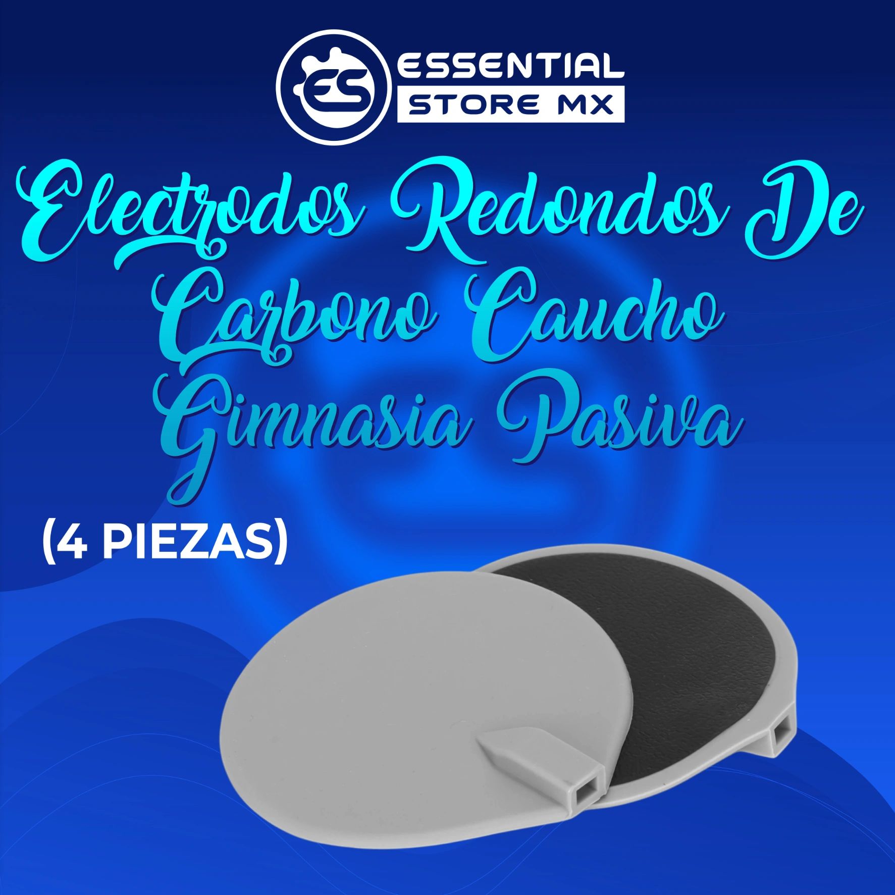 4 Piezas Electrodos Redondos de Carbono Caucho Gimnasia Pasiva