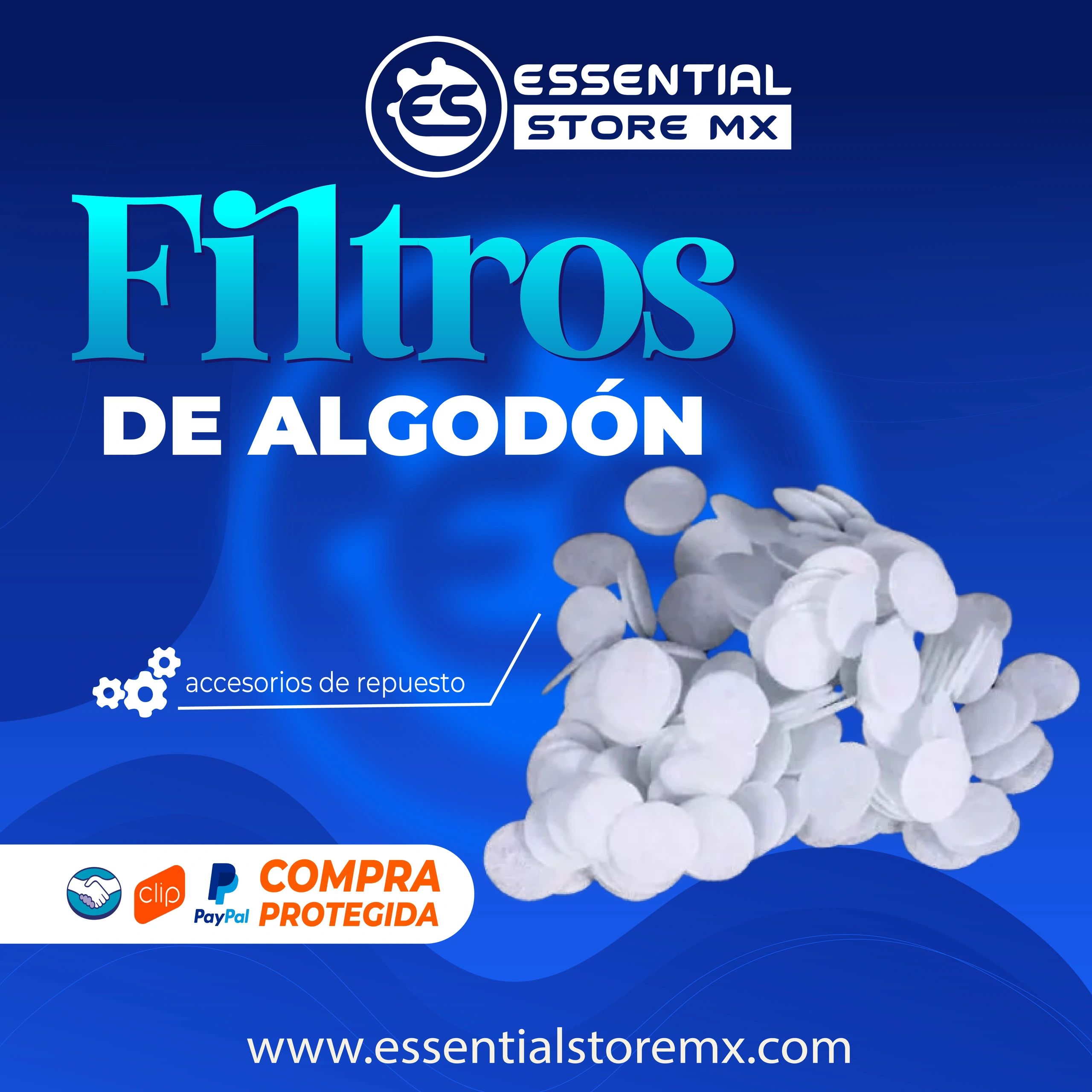 Filtros de Algodón para Vacum Hydrafaciales (10 Piezas)
